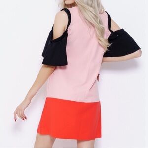 EUC Zara Color Block Off Shoulder Dress Size Small